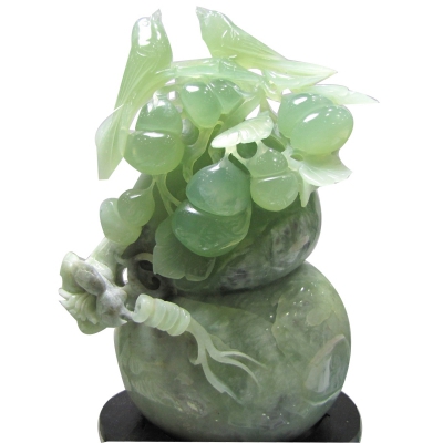 紫绿葫芦纯天然正品蛇纹石玉岫玉摆件